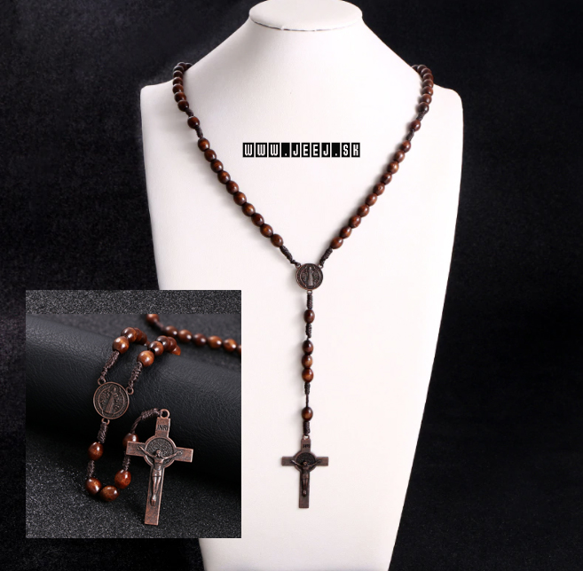 Pánsky náhrdelník s krížom - ruženec